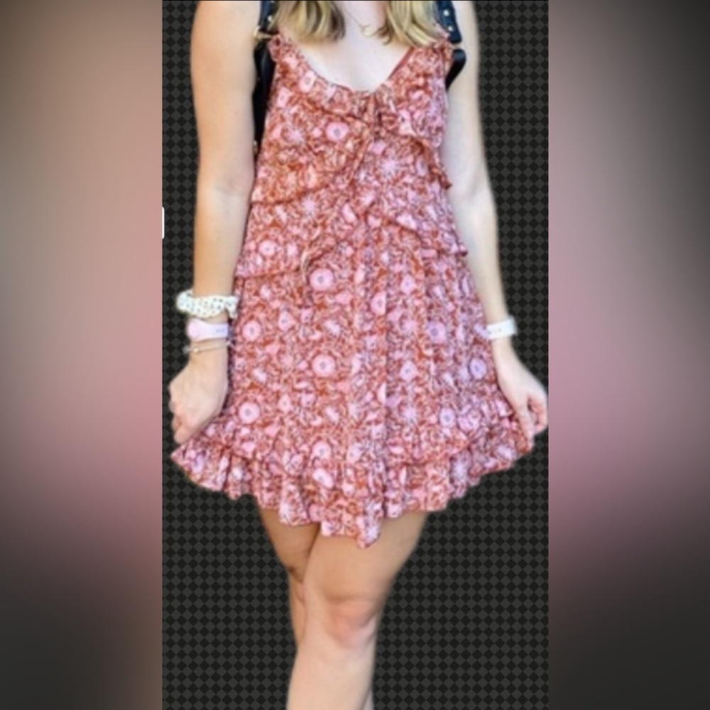 Forever 21 Floral Dress in Pink and Brown
